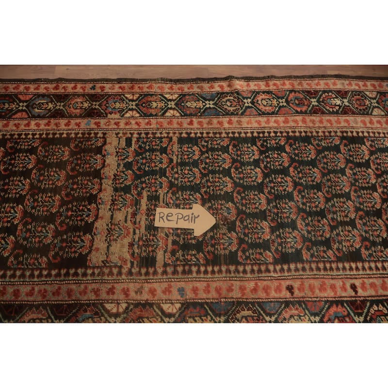 Hand Knotted Oriental 100% Wool Carpet Traditional Geometric Multi-Colored Sirjan Runner Rug - 15' 2'' X 3' 1''