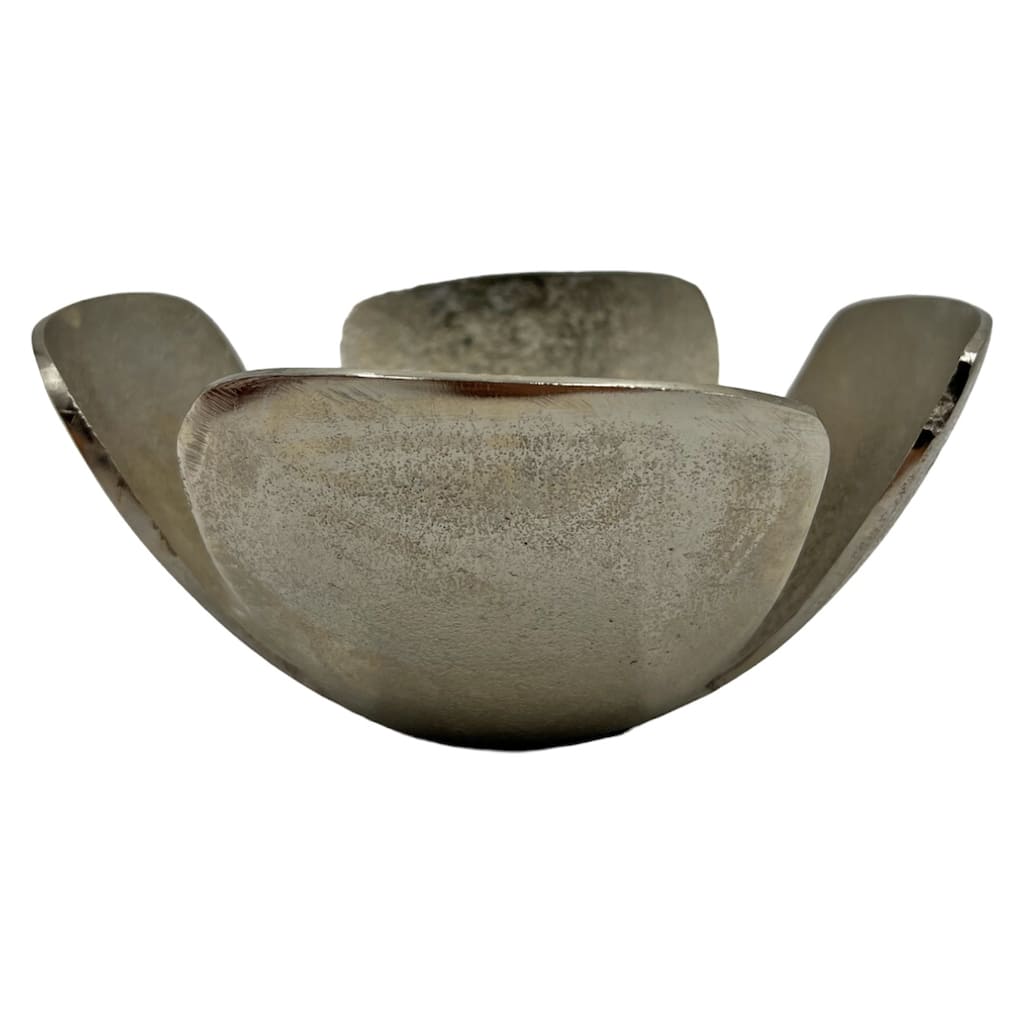 9 Inch Wide Decorative Handmade Aluminum Clover Leaf Bowl - 9 x 9 x 4 in