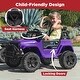 preview thumbnail 5 of 3, 12V Kids Ride On Truck with Remote Control, Spring Suspension - Purple