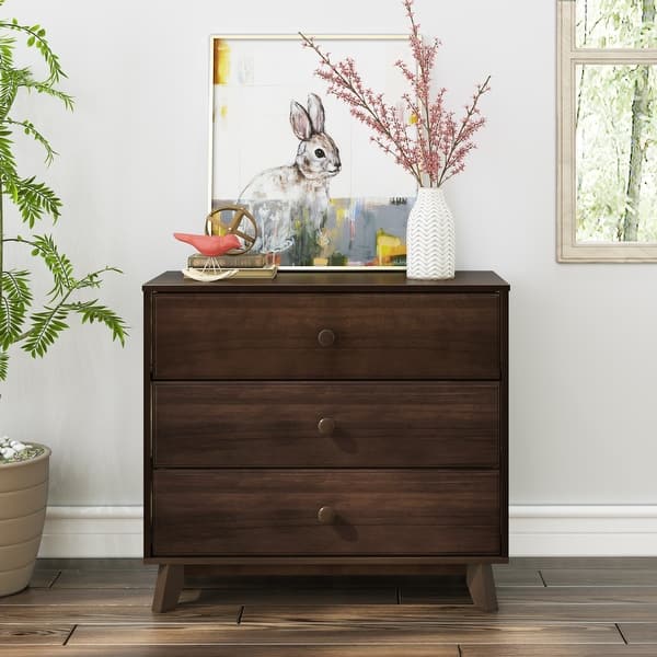 Max & Lily Classic 3-drawer Solid Wood Nightstand Dresser - On Sale - Bed Bath & Beyond