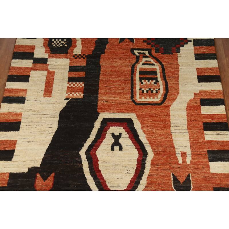 Moroccan Oriental Area Rug Handmade Bedroom Wool Carpet - 8'6" x 9'11"
