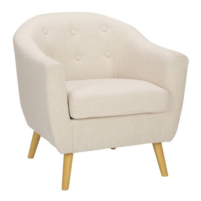 Carson Carrington Lieksa Mid-Century Modern Accent Chair - Cream/Natural Wood
