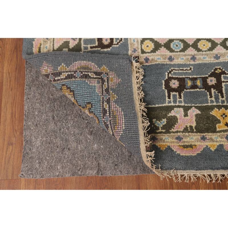 Tribal Geometric Heriz Serapi Oriental Area Rug Handmade Wool Carpet - 9'2" x 11'10"