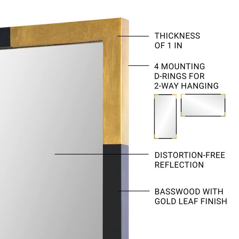 Renwil Osmond 60" Tall Rectangle Wall Mirror, Yellow
