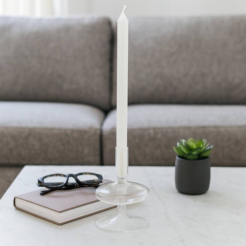 Modern Bubble Glass Candle Holder with Rounded Accent Base