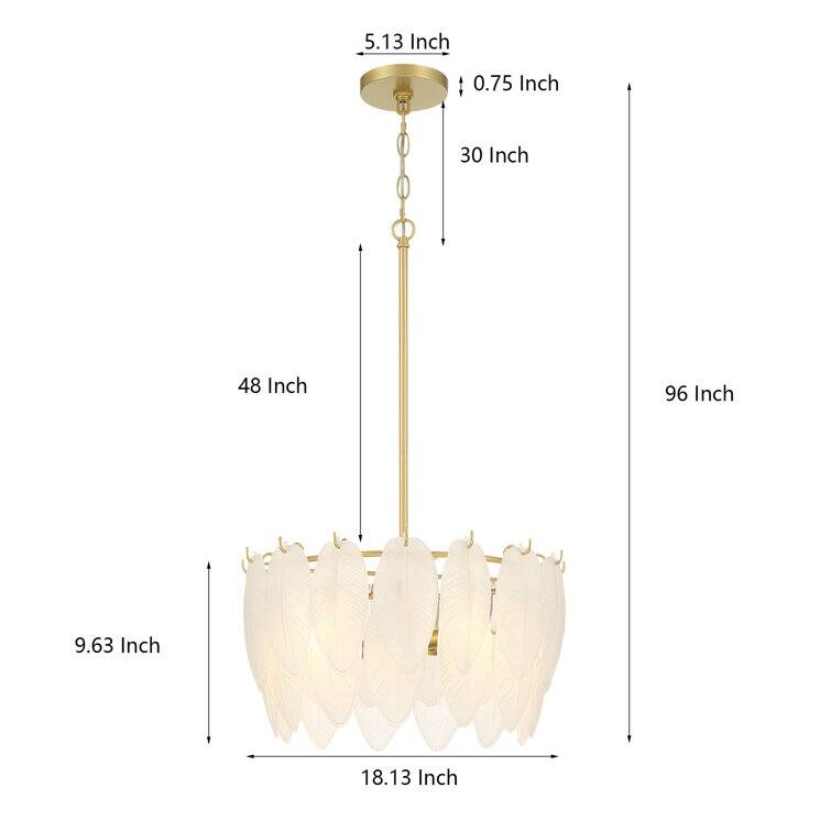 Acroma 4 - Lights Elegant Leaf-Inspired Glass Chandelier