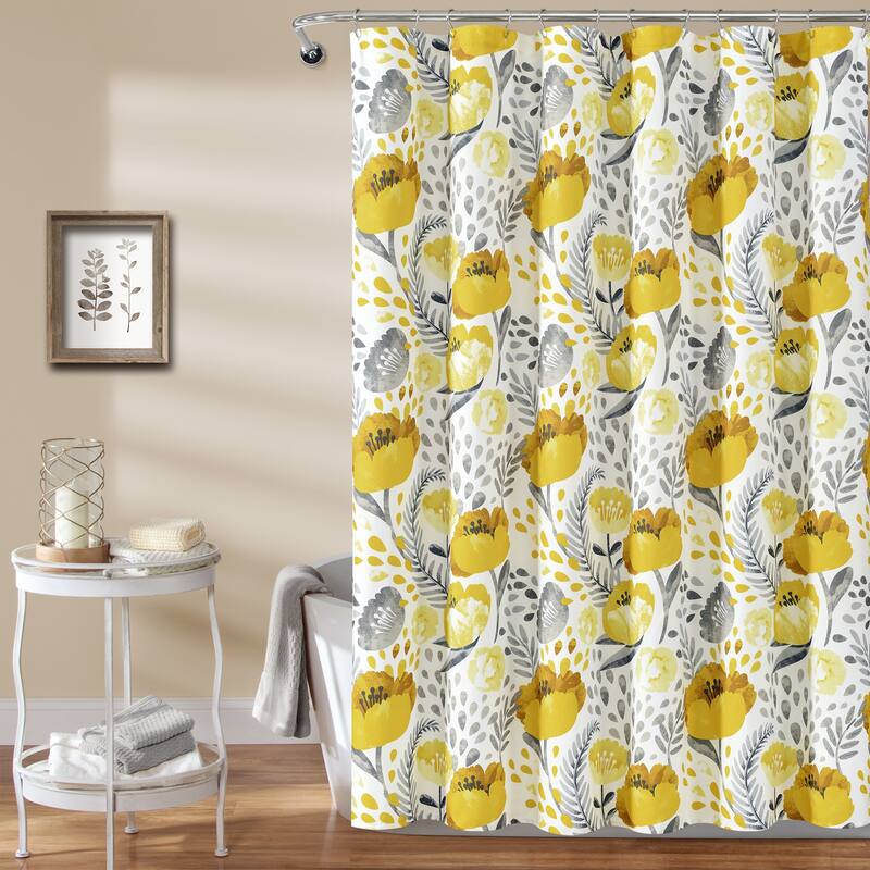 Porch & Den Egger Poppy Pattern Shower Curtain