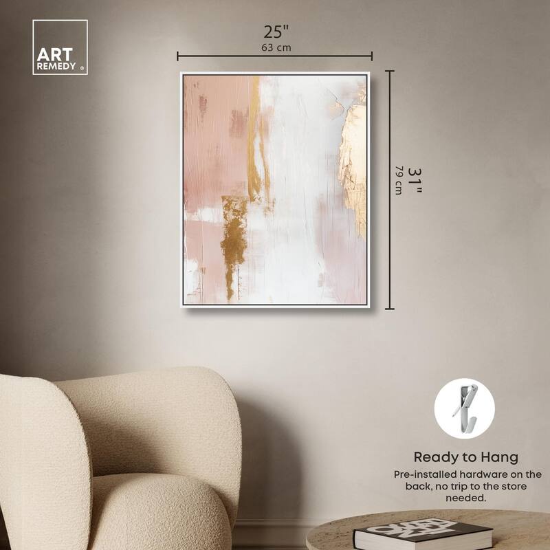 Golden Glow on Pink Canvas by Art Remedy