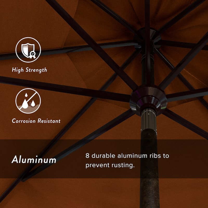 California Umbrella 11' Rd Golden State Series Patio Umbrella Bronze Aluminum Frame Crank Lift Collar Tilt Pacifica Black