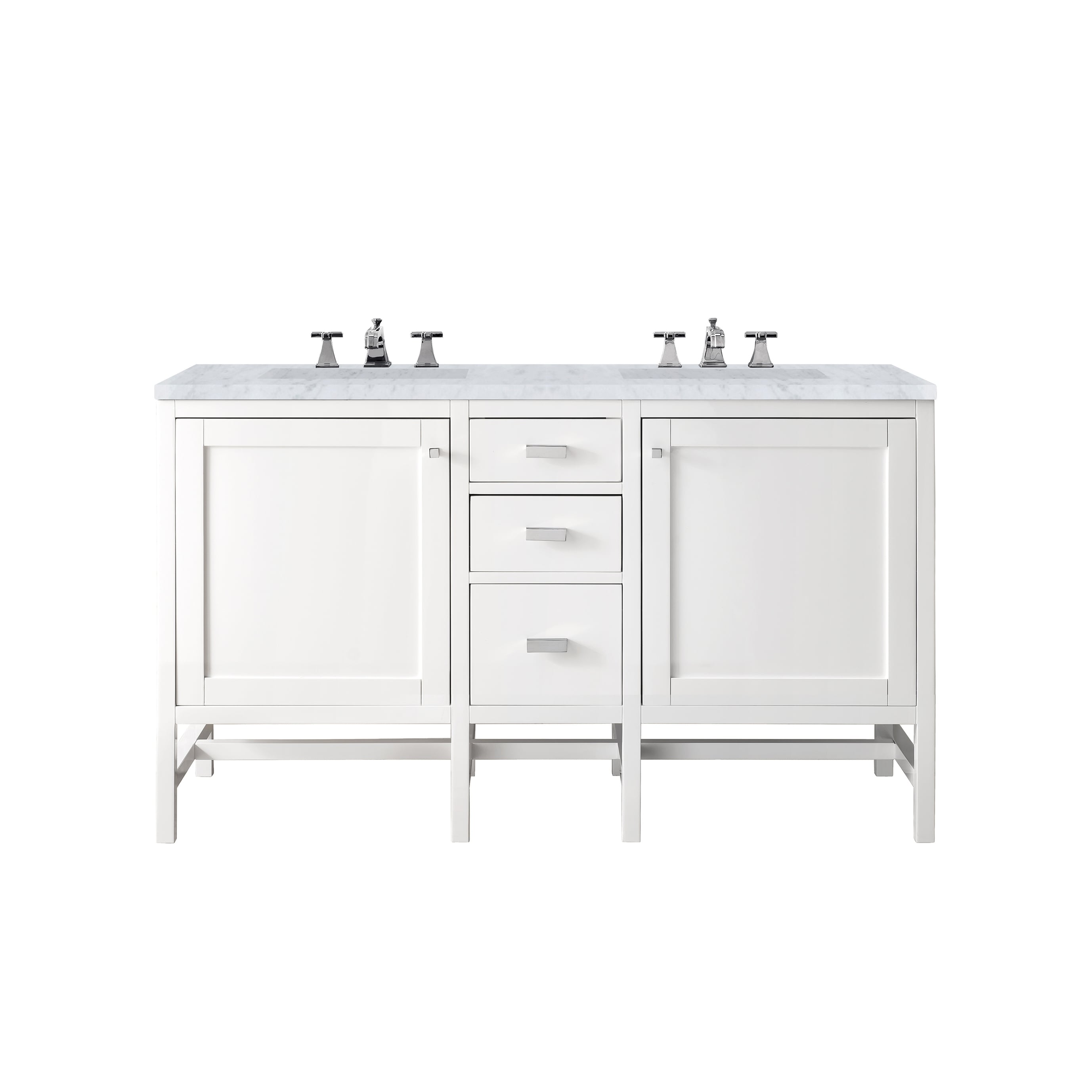 James Martin Vanities Addison 60" Double Vanity, Glossy White