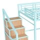 preview thumbnail 11 of 13, Full Loft Bed w/Desk & Storage - Heavy Metal Frame, 4 Cabinets, Staircase & Rack Space-Saver With USB & Outlet