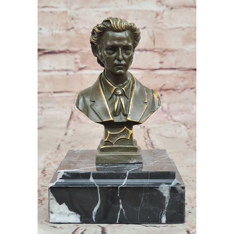 Frédéric Chopin Bronze Bust Sculpture - Romantic Composer Music Art