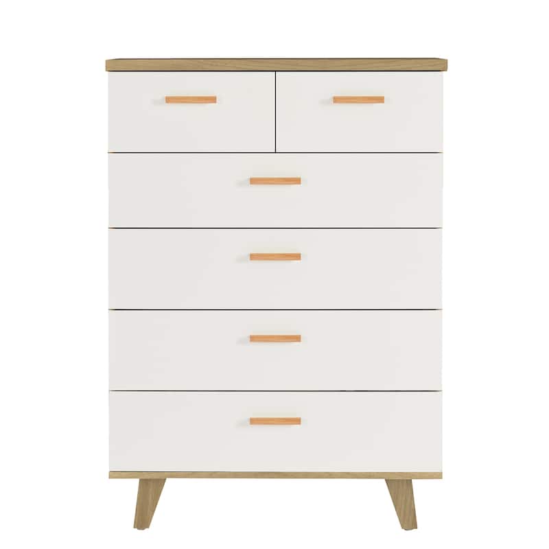 Modern White Storage Solid Wood Handle Drawer Side Cabinet