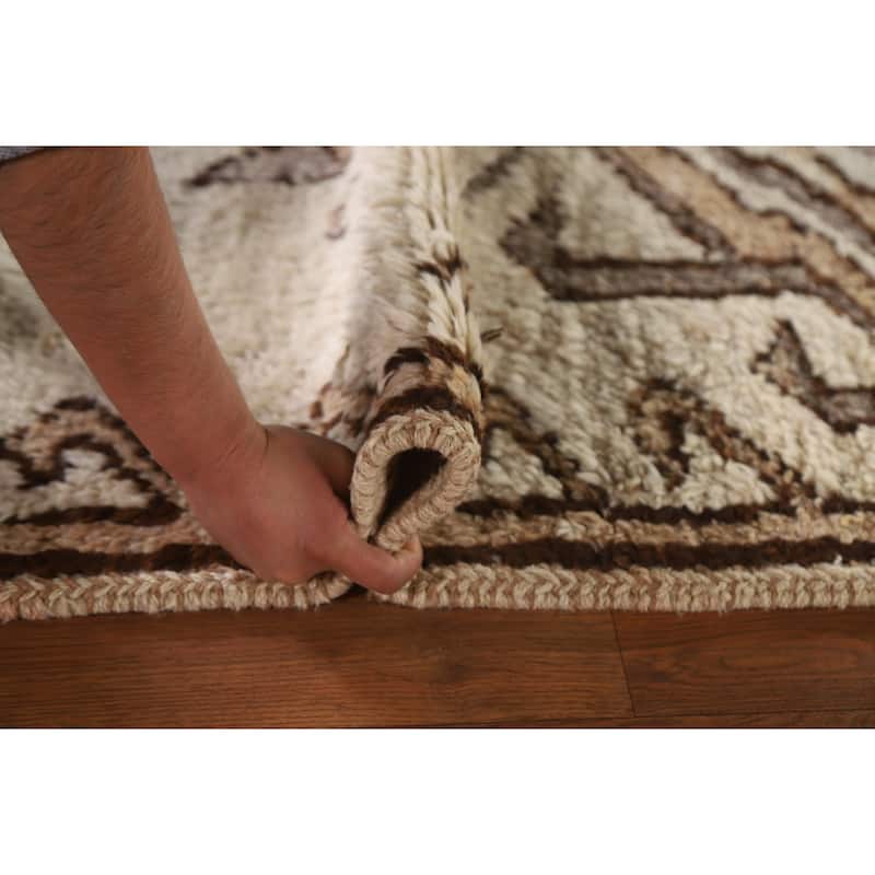 Geometric Anatolian Turkish Runner Rug Hand-knotted Wool Carpet - 3'5"x 11'11"