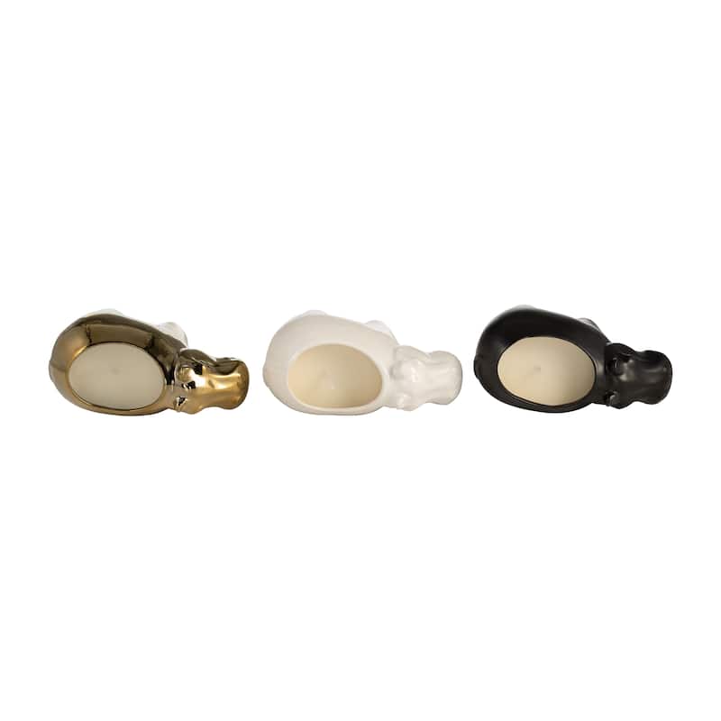 Sagebrook Home Hippo Shaped Candles (Set of 3) - 8" x 4" x 4" - 8" x 4" x 4"