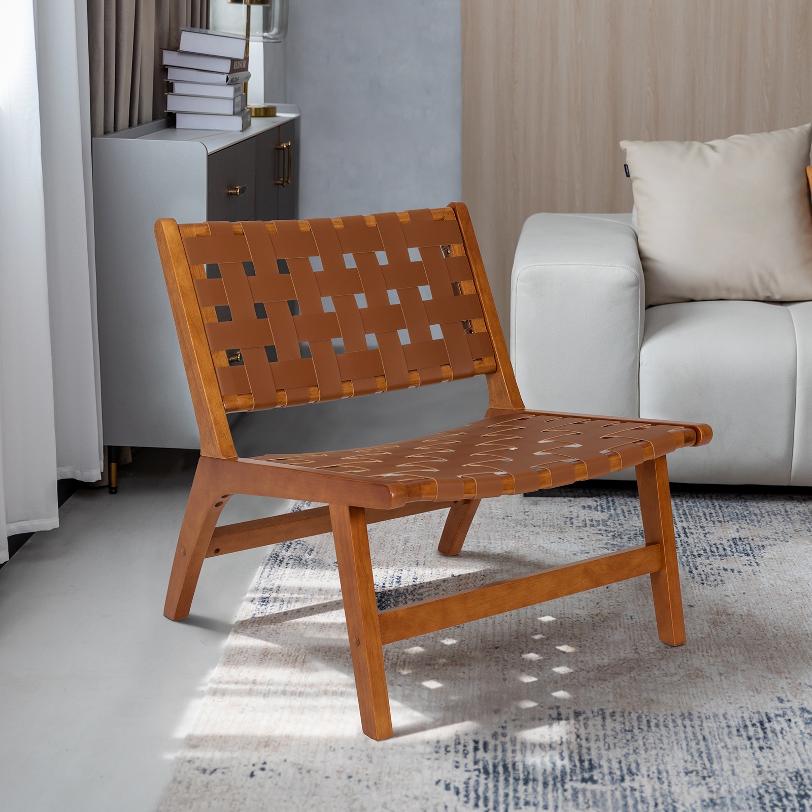 Roy leather strap cheap chair