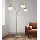 preview thumbnail 12 of 13, Metro 84"H Glass Globe 3-Light LED Dimmable Arch Floor Lamp with LED Vintage Bulbs Brass / White Glass Shades