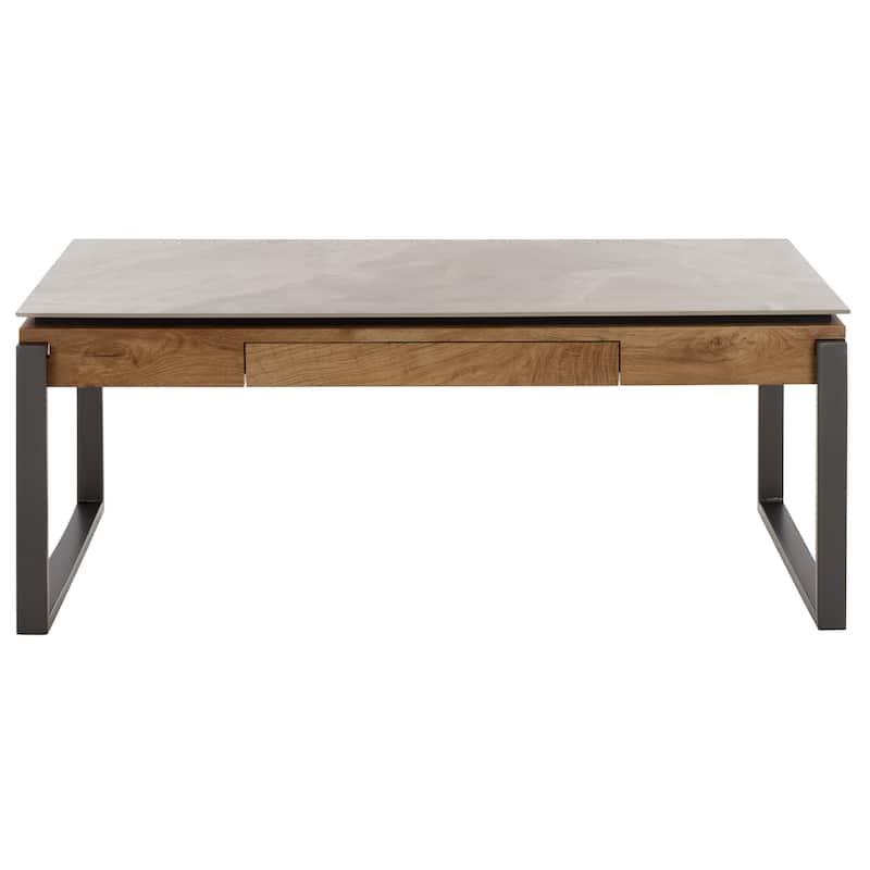 SEI Furniture Kota Coffee Table - 44"W x 25"D x 18"H - Grey/Brown