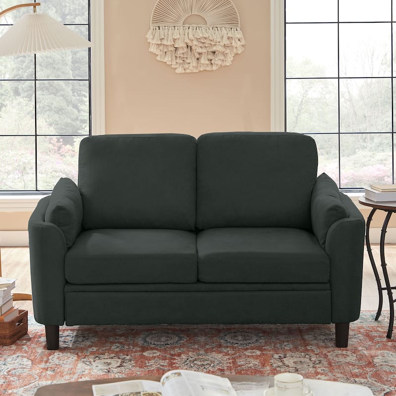 59.06" Loveseat Sofa with Soft Handrest - Black