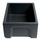 preview thumbnail 10 of 9, 24" Black Matte Reversible Smooth / Fluted Single Bowl Fireclay Farm Sink
