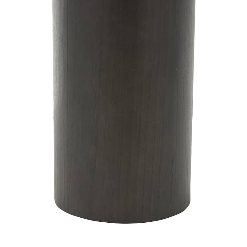 Wood Pedestal Accent Table with Rounded Square Top - Black or Brown - Roche River Decor