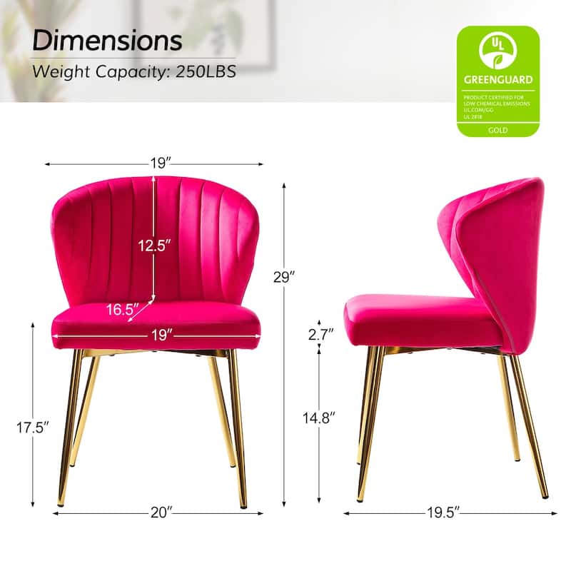 Aruna Accent Chair with Metal Legs 20''W X 19.5 ''D X 29''H by HULALA HOME