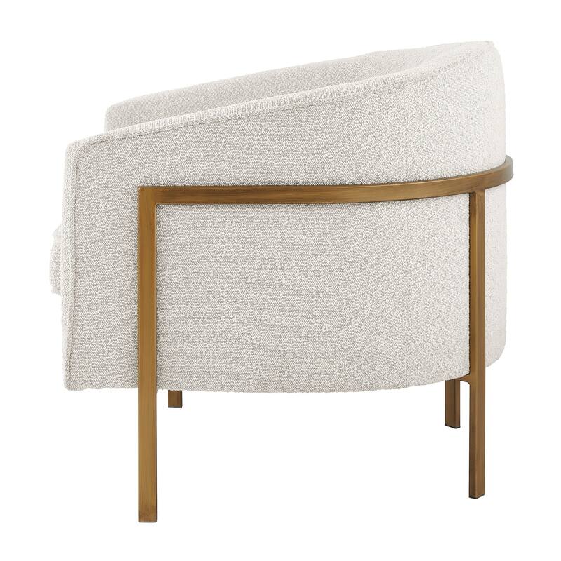 NPD Furniture Harrod Fabric Accent Arm Chair Antique Gold Legs