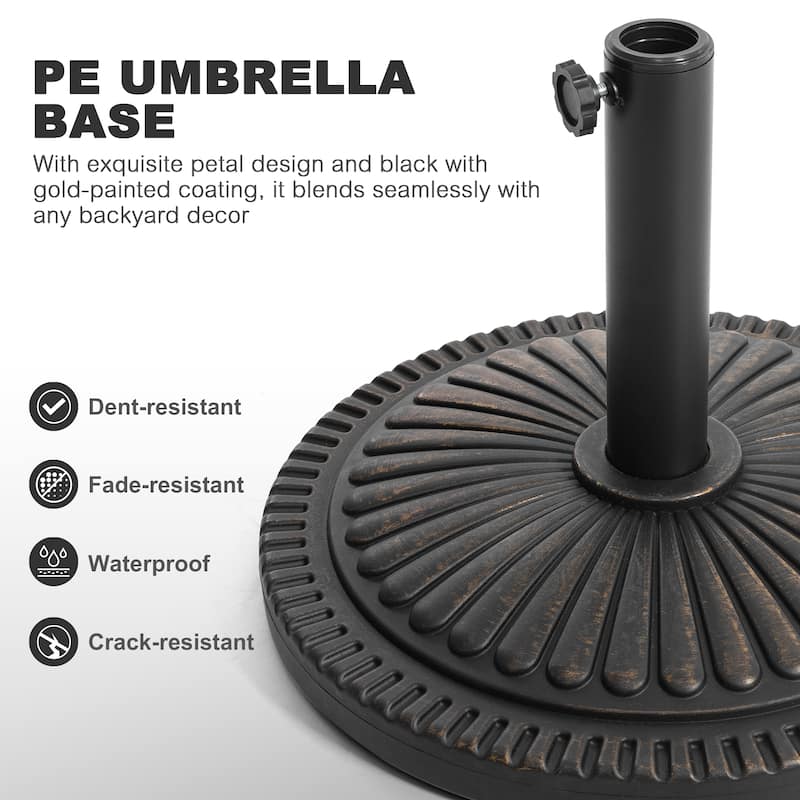 Outdoor 33 lb. Round Patio Umbrella Base, Polyethylene and Concrete