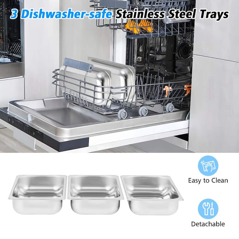 Costway Food Warmer Buffet Server 450W Stainless Steel Electric - See Details