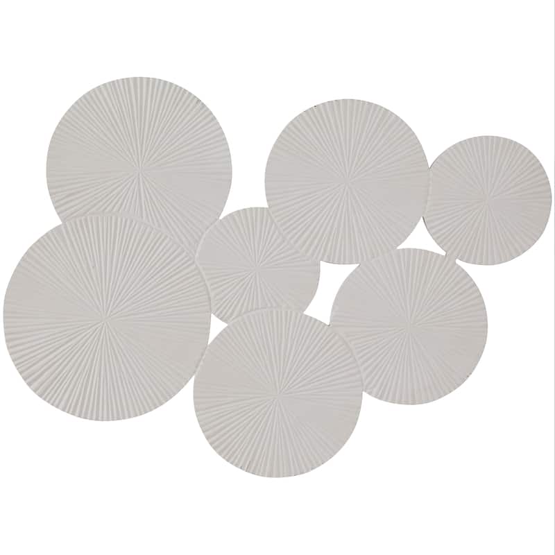 Delicate Wood Carved Pinwheel Plate Wall Decor - White or Black