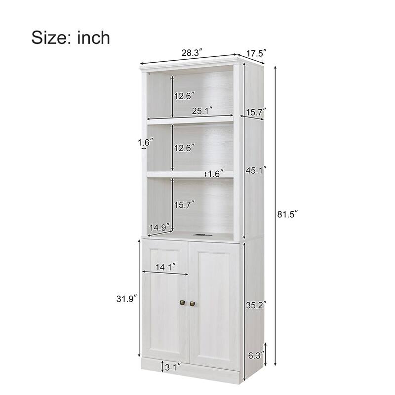 Murphy Wall Bed with 1 Side Cabinet Storage Shelf by Harper&Bright Designs
