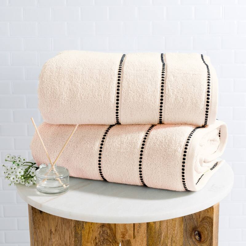 2-Piece Luxury Cotton Towel Set - Quick Drying 100% Zero Twist Cotton Bath Towels by Windsor Home