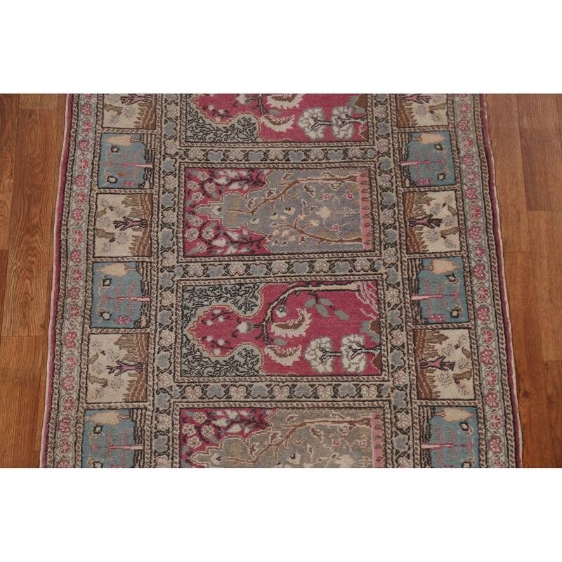 Vintage Anatolian Turkish Oriental Runner Rug Hand-knotted Wool Carpet - 3'0" x 8'8"