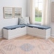 preview thumbnail 1 of 6, Linon Nova L-Shaped Corner Nook with Blue Cushion and Storage