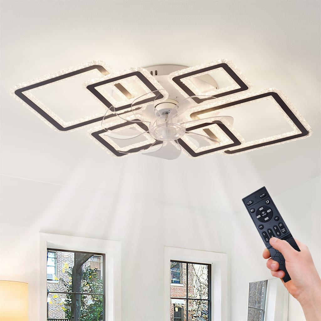 33" Ceiling Fan with Lights Remote Control and APP Control