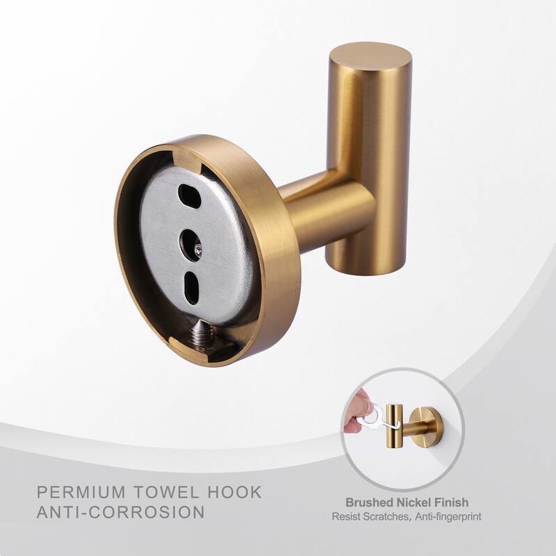 WOWOW Stainless Steel J-Hook Robe/Towel Hook 2 PCS
