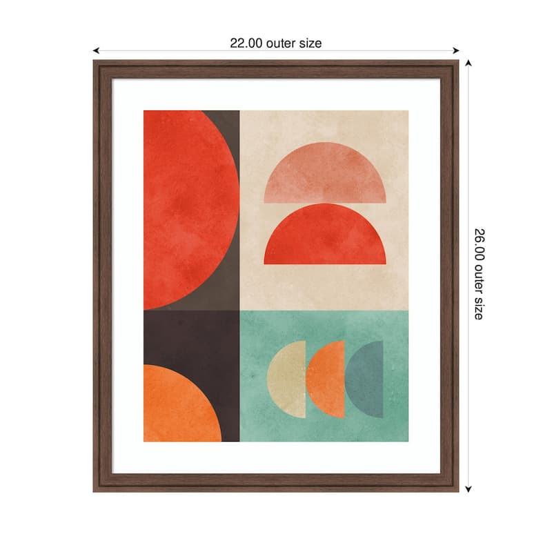 Kate and Laurel Circles in harmony No11 by Vitor Costa Framed Wall Art Print