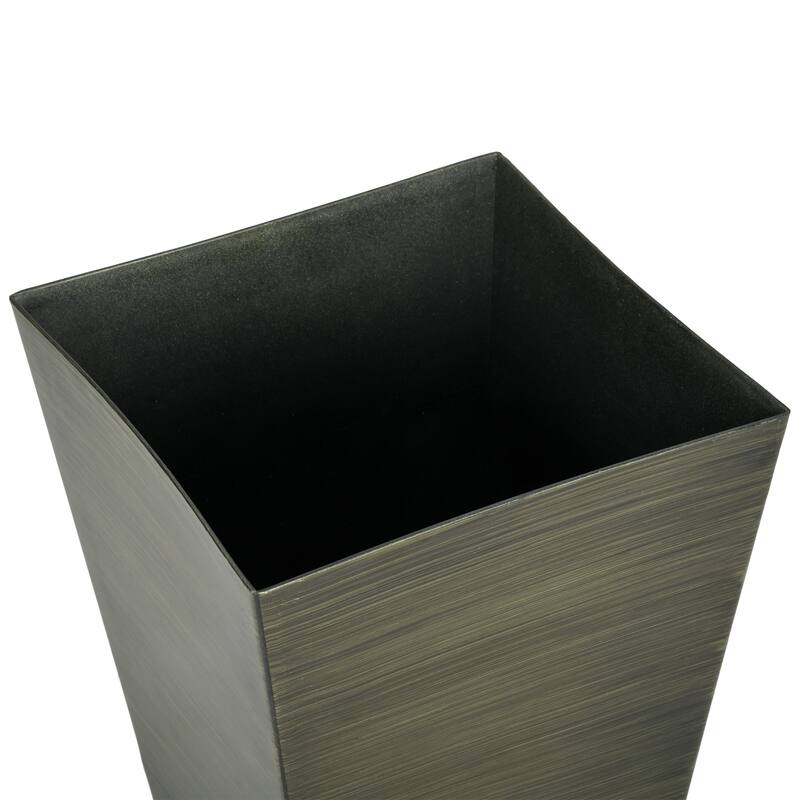 28"Tall Outdoor Planters, Set of 3 Large Taper Planters with Drainage Holes and Plug,Dark Brown