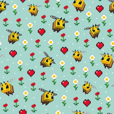 RoomMates Minecraft Busy Bee Peel and Stick Wallpaper