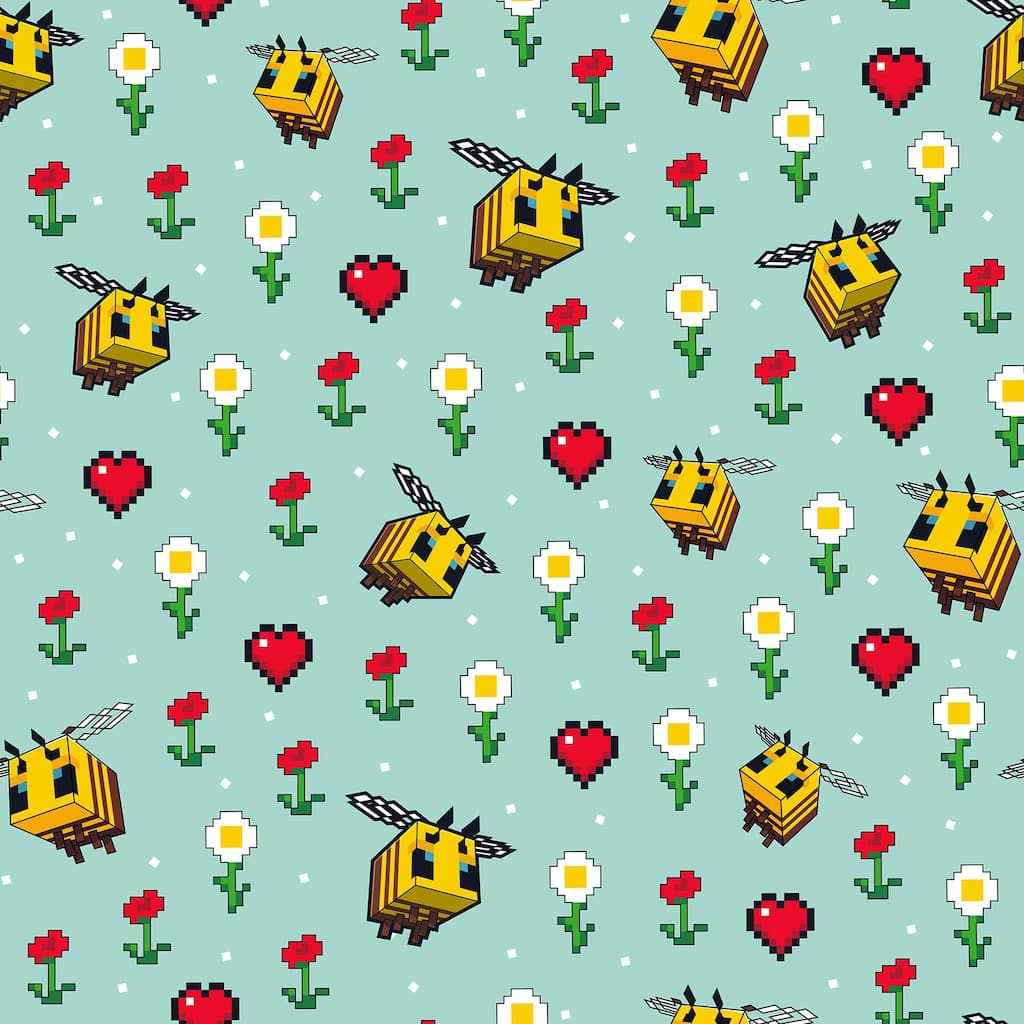 RoomMates Minecraft Busy Bee Peel and Stick Wallpaper
