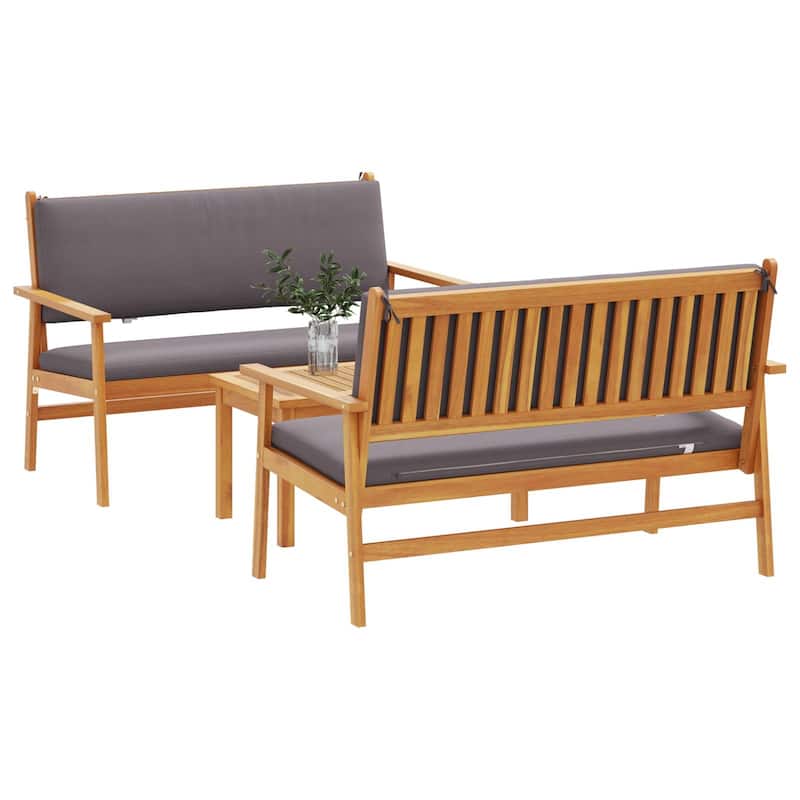 vidaXL 3/4/5/6 Piece Garden Sofa/Dining/Bistro Set with Cushions Solid Wood Acacia