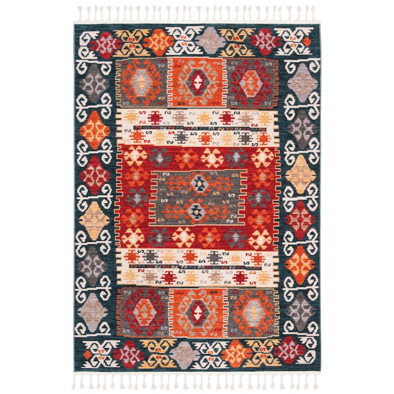 SAFAVIEH Farmhouse Bryndis Boho Tribal Polyester Rug