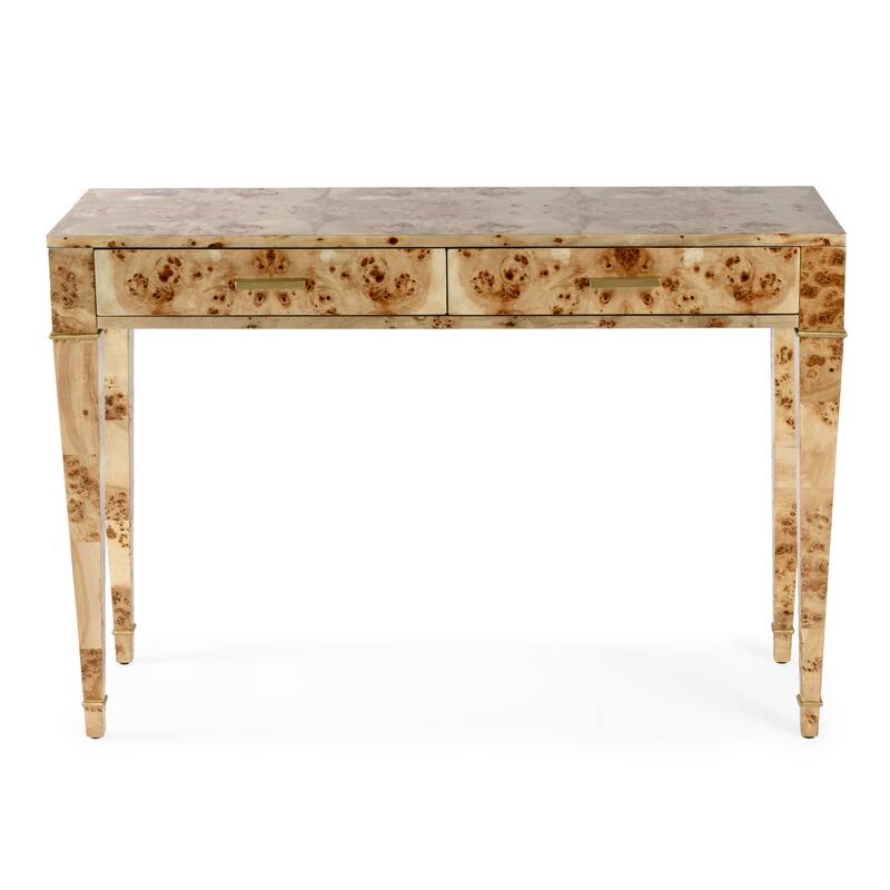 Kai 2 Drawer 46" Burl Wood Console Table