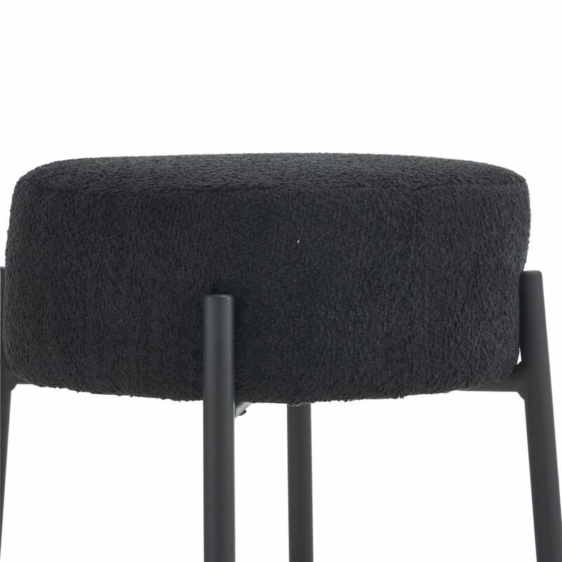 Set of 2 Contemporary Round Bar Stools - 24" Height, Ideal for Kitchens, Coffee Shops, and Bars