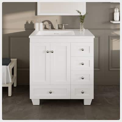 Eviva Acclaim 30"W x 22"D Bath Vanity with Carrara Quartz Top