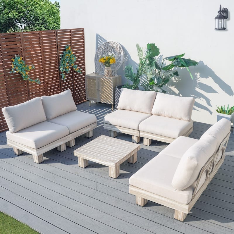 Outdoor Aluminum Conversation Sofa Set with Sponge-filled Cushion
