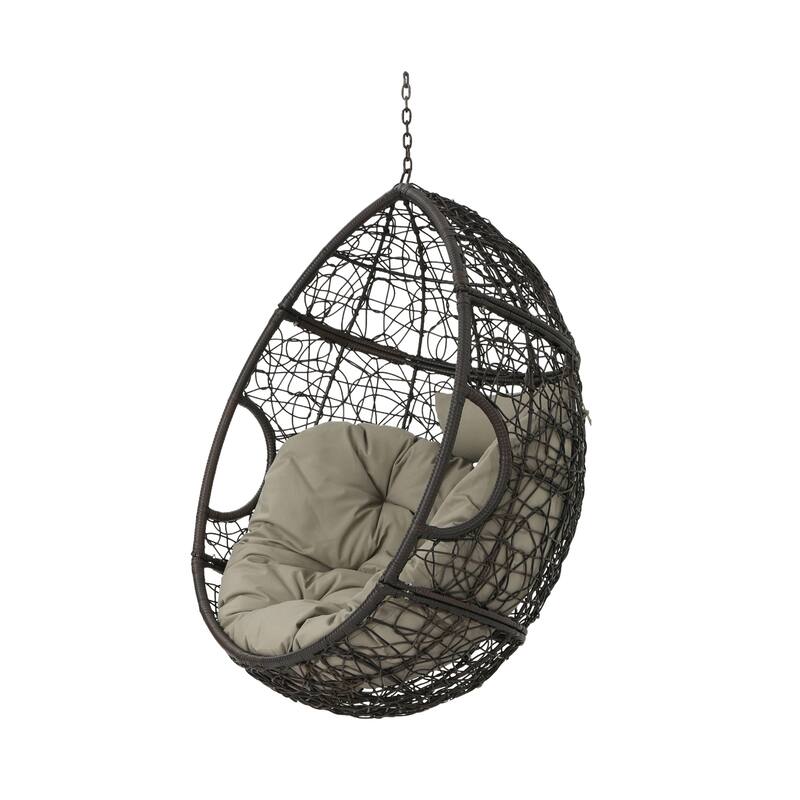 Kylie Outdoor Wicker Hanging Basket Chair by Christopher Knight Home