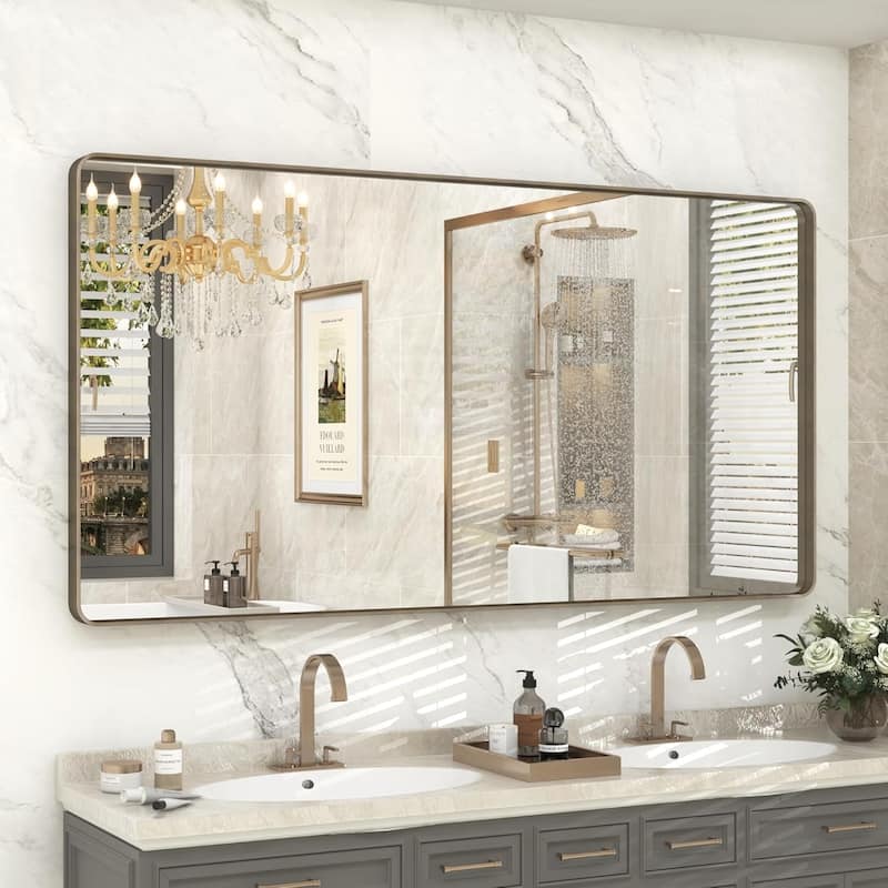 Aluminum alloy Framed Tempered Glass Wall Bathroom Vanity Mirror