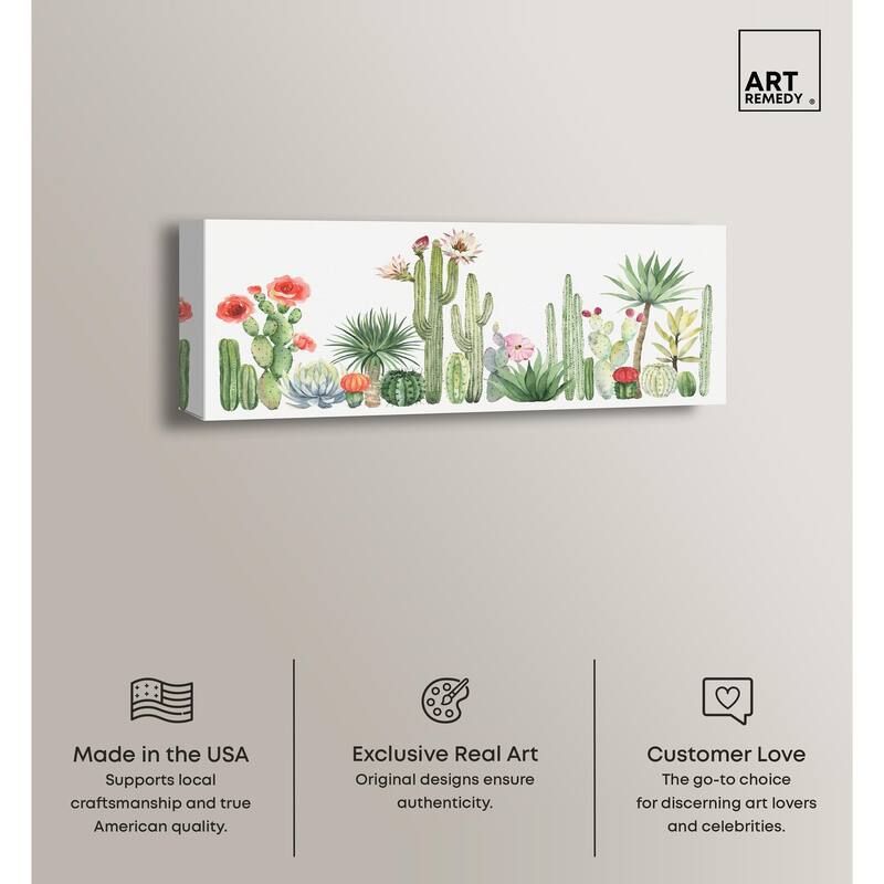Cactus Over Doors II Panoramic Canvas by Art Remedy, Gallery Wrapped