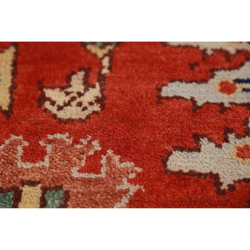 Hand Knotted Oriental 100% Wool Carpet Traditional Medallion Oranges & Rust Heriz (serapi) Area Rug - 10' 0'' X 7' 10''